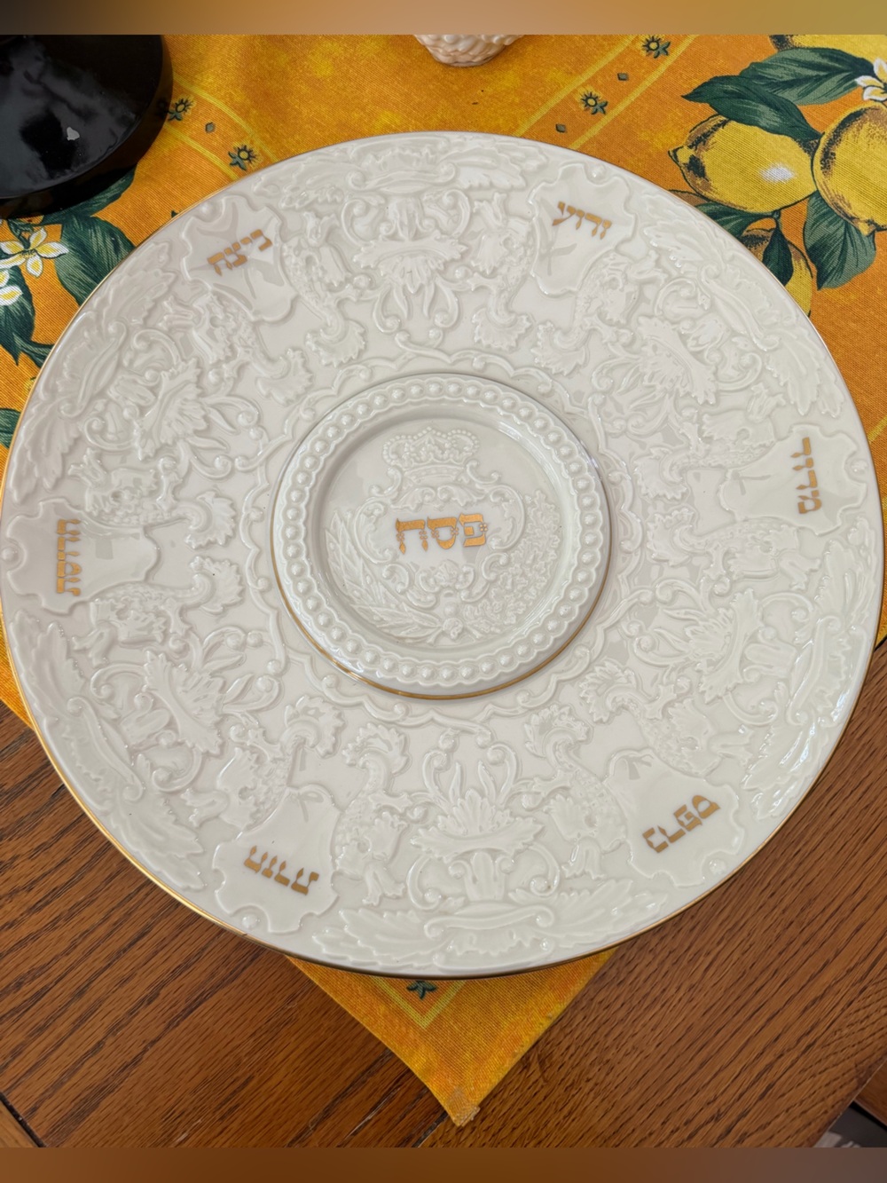 LENOX THE SEDER PLATE From JEWISH MUSEUM COLLECTION 13" PASSOVER 24K GOLD TRIM